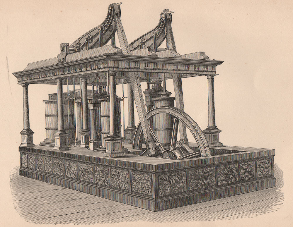 Blowing Engine. Lilleshall Company's Blast Engine 1880 old antique print